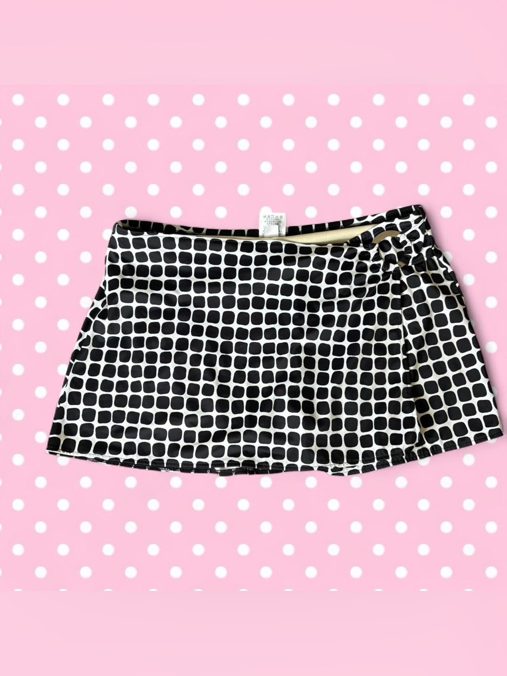 Lands' End Black and White Square-Print Swim Bottoms